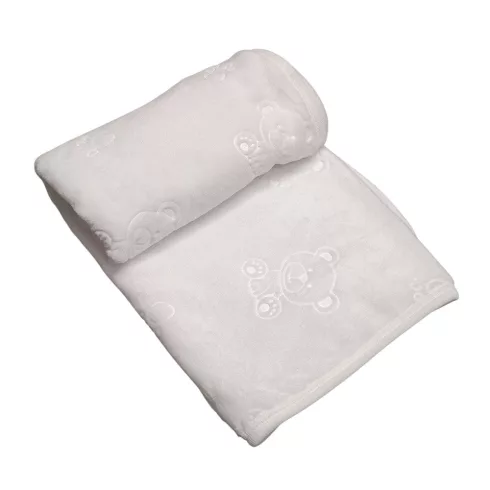 Wikids Bélelt wellsoft takaró 70x90 - anyagában maci mintás fehér