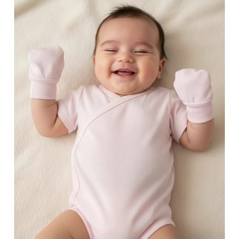 Gólyahír Réklis Rövid Ujjú Body - Rózsaszín - 62
