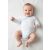 Gólyahír Réklis Hosszú Ujjú Body - Fehér/Kék Szegéllyel - 62