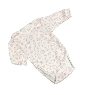   Gólyahír 2 Méretes Hosszú Ujjú Body - Fehér/Mályva Süni - 92