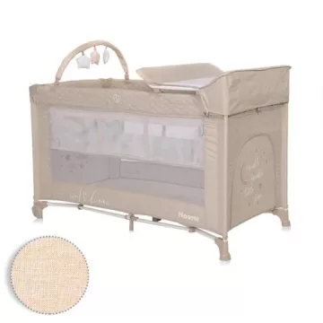   Lorelli Noemi 2 Plus multifunkciós utazóágy - Fog Beige Star