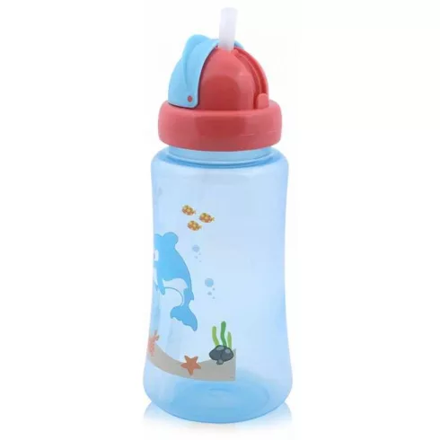 Baby Care Ocean szívószálas sportitató 330 ml - blue