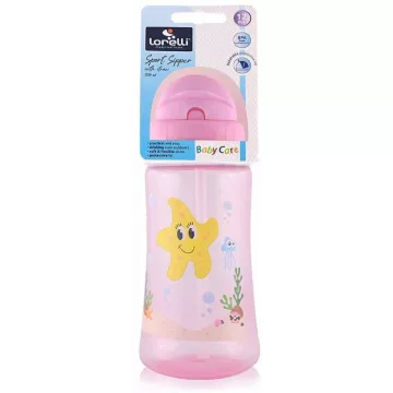 Baby Care Ocean szívószálas sportitató 330 ml - pink