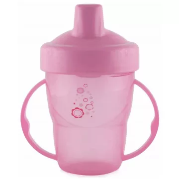 Baby Care itatópohár fogantyúval 210ml magas - pink