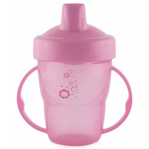 Baby Care itatópohár fogantyúval 210ml magas - pink