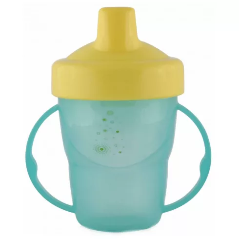 Baby Care itatópohár fogantyúval 210ml magas - green