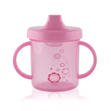 Baby Care itatópohár fogantyúval 210ml alacsony - pink