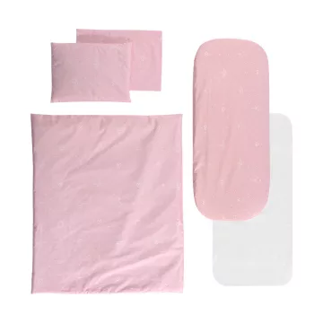   Lorelli ágynemű garnitúra mózeskosárba - Little Bear Pink