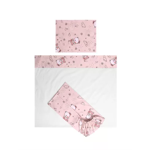 Lorelli Tiny Dream Trio ágynemű garnitúra 60x120 - Pink Ballerina Bear