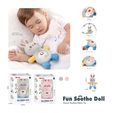   Chipolino Nyugtató nyuszi figura zenével és fénnyel, halvány rózsaszín