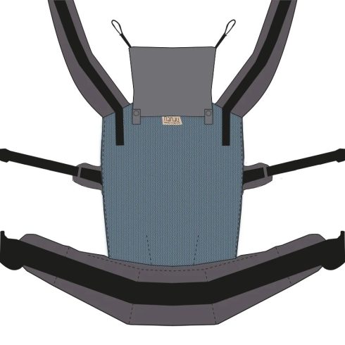 NANDU Bébi Csatos hordozó - Azúrkék/Szürke