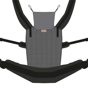 NANDU Bébi Csatos hordozó - Sötétszürke/Fekete