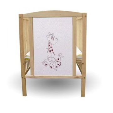   Bajka emelhető magasságú fenyő kiságy 60x120cm - Zsiráf