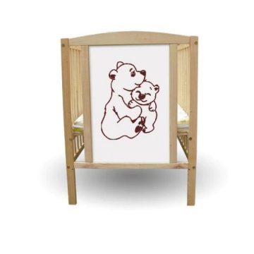   Bajka emelhető magasságú fenyő kiságy 60x120cm - Ölelő Macik