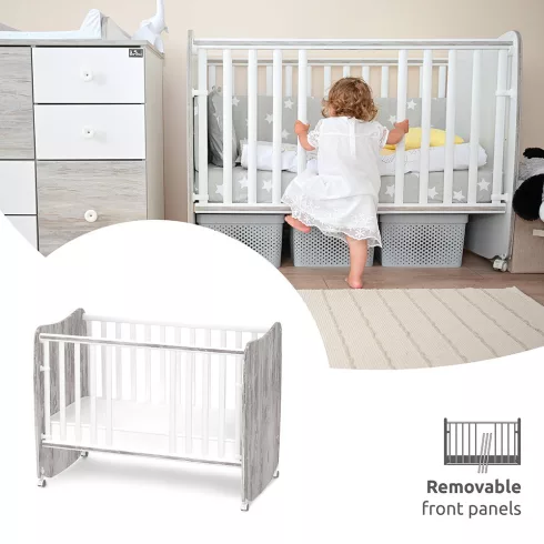 Lorelli Stars ringatható kiságy 60x120 - White / Artwood