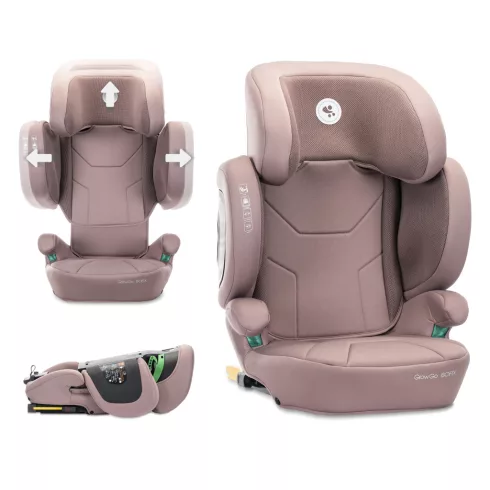 Lorelli Growgo 100-150 cm összecsukható i-Size isofixes gyerekülés - Pink