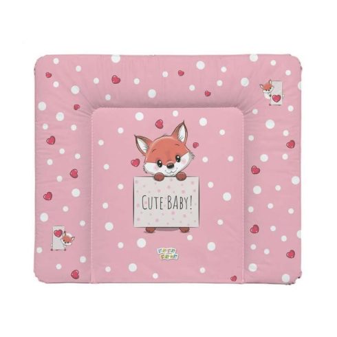 Babastar Puha Softy pelenkázólap 72x75cm - Cute Róka szívecskével - Rózsaszín