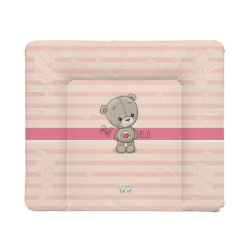   Babastar Puha Softy pelenkázólap 72x75cm - Hello Maci szívecskével - Rózsaszín