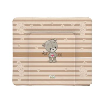   Babastar Puha Softy pelenkázólap 72x75cm - Hello Maci szívecskével - Drapp