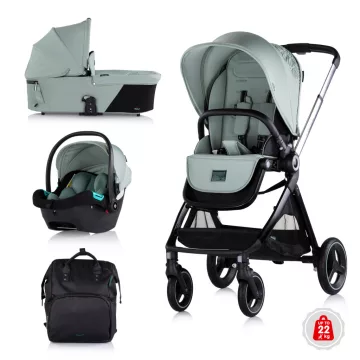 Chipolino Elite 3in1 multifunkciós babakocsi - Basil