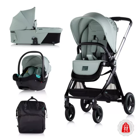 Chipolino Elite 3in1 multifunkciós babakocsi - Basil