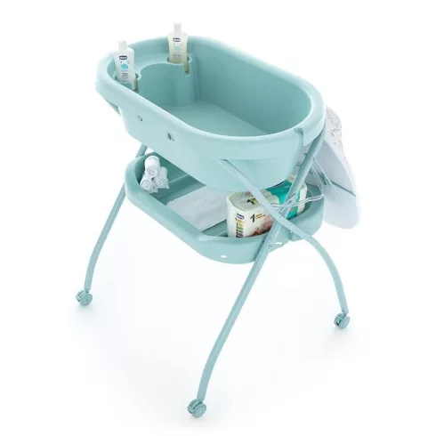 PETITE&MARS Pelenkázó állvány káddal Spa 3in1 Mint