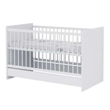  Babastar Basic átalakítható kiságy 70x140cm - Bordázott fehér (ágyneműtartó nélkül)
