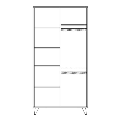 Faktum Colette Fehér 2 Osztású Szekrény - Fehér/Coimbra