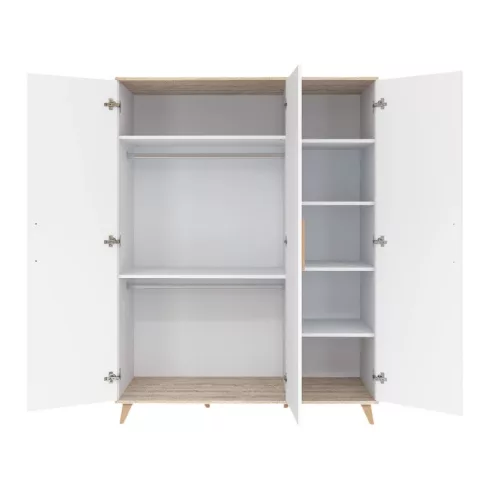 Faktum Flip 3 osztású szekrény - White&Oak
