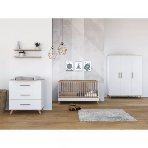 Faktum Flip 3 osztású szekrény - White&Oak