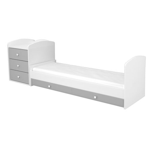 Timba Erik Kombinált 3 fiókos gyermekágy Ezüst-Fehér