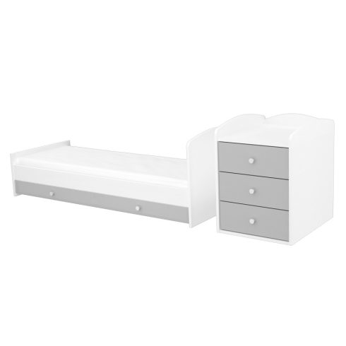 Timba Erik Kombinált 3 fiókos gyermekágy Ezüst-Fehér