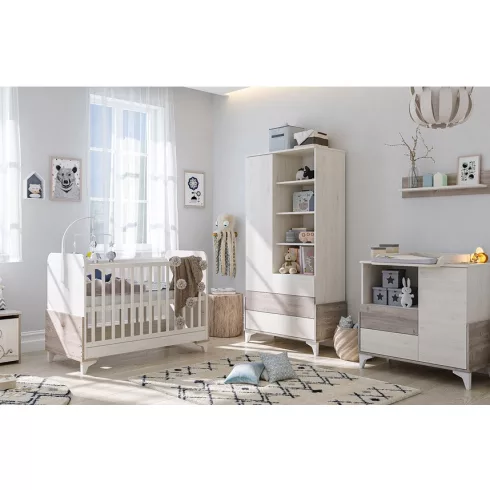 Timba Klóe 70x140-es átalakítható kiságy - Krém/Fűz