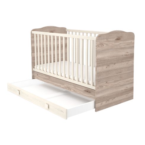 Timba Viki átalakítható kiságy ágyneműtartóval 70×140 Krém/Fűz