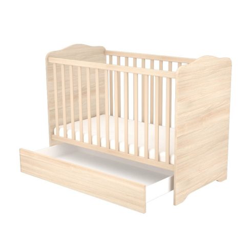 Timba Niki Zárt Végű Ágyneműtartós Kiságy 60x120 - Borostyán